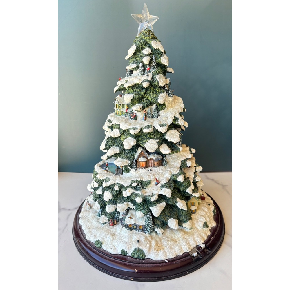 Thomas Kinkade Tabletop Village Christmas Tree Village **READ**